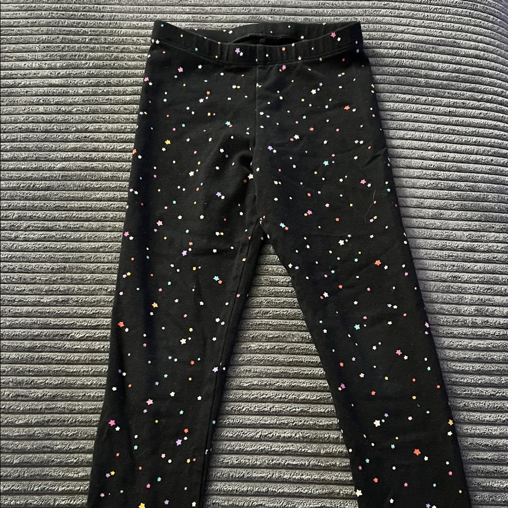 Cat & Jack Black Leggings with Colorful Star Print